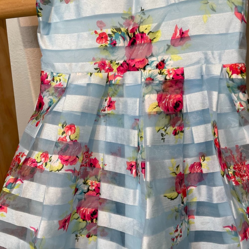 Knit Works Formal Blue Floral Dress - Picture 3 of 5